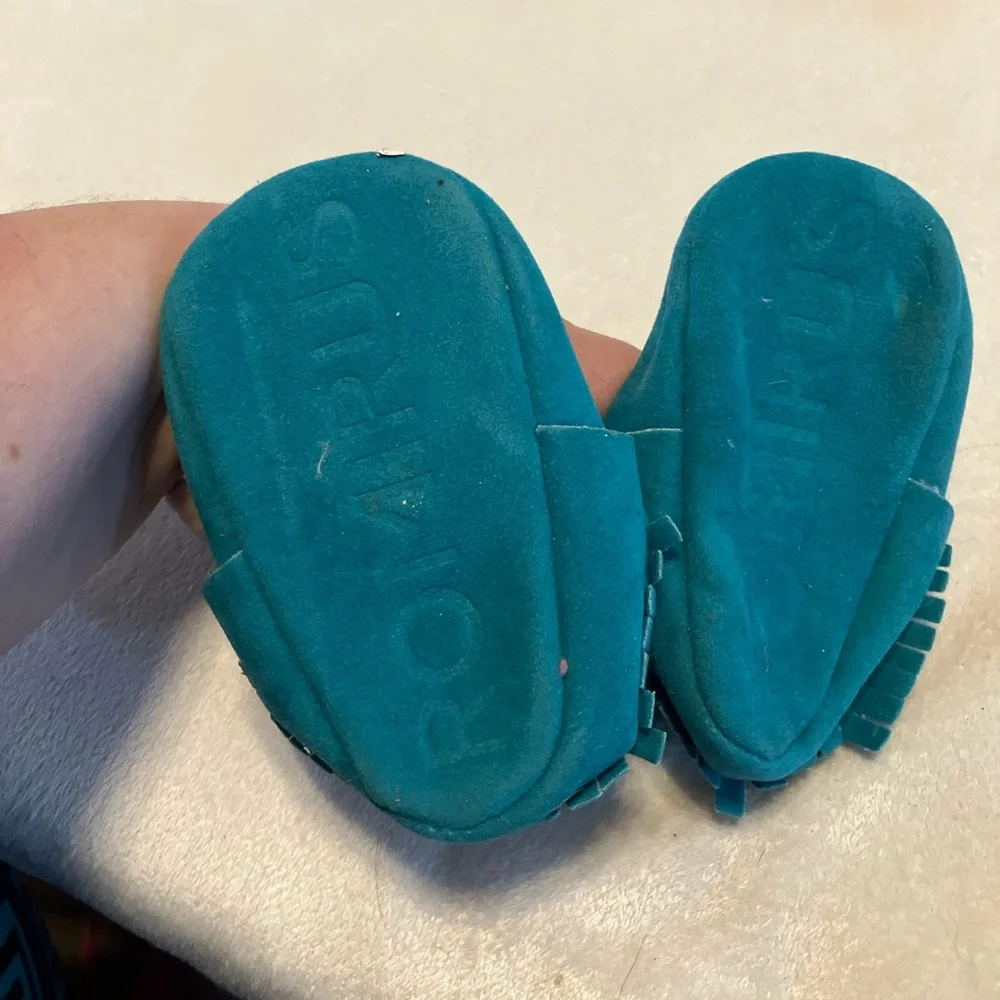 Baby Fringe Shoes - Teal